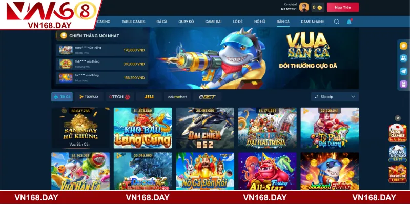 Hướng dẫn chi tiết cách chơi Jackpot fishing VN168 dành cho tay cược mới